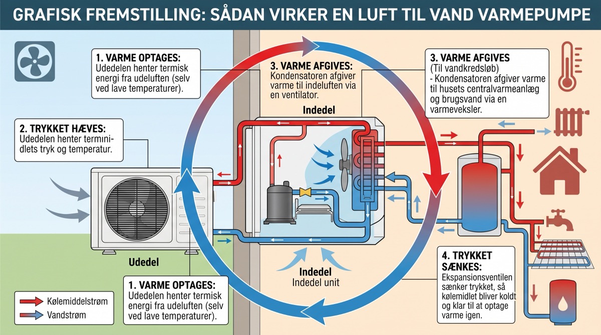 Hvordan virker en luft til vand varmepumpe